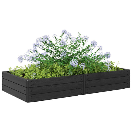 Vidaxl verhoogd bed zwart 151 x 75,5 x 25 cm pp