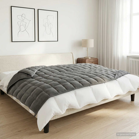Vidaxl verzwaringsdeken antraciet 120 x 180 cm 9 kg 100% katoen 205t