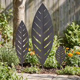 Vidaxl tuinstekers 3 st 116,5 x 35 x 3 cm zwart staal