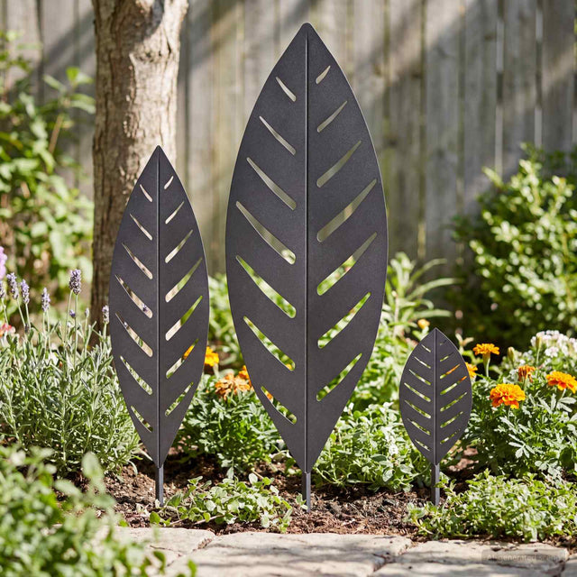 Vidaxl tuinstekers 3 st 116,5 x 35 x 3 cm zwart staal