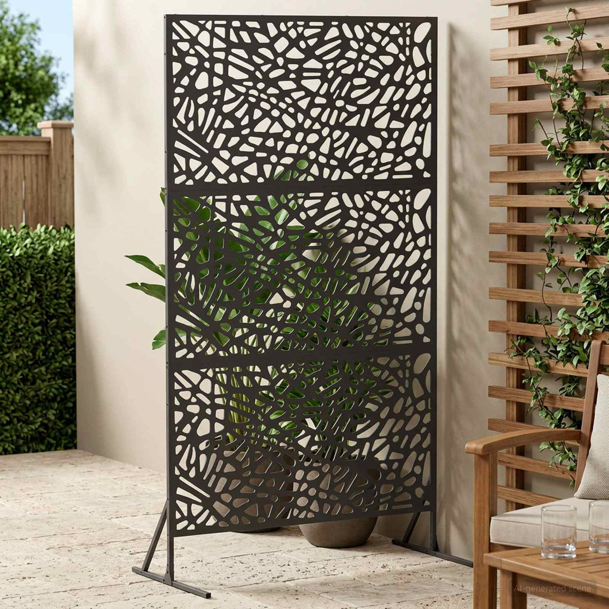 Vidaxl privacyscherm 100 x 50 x 180 cm staal zwart