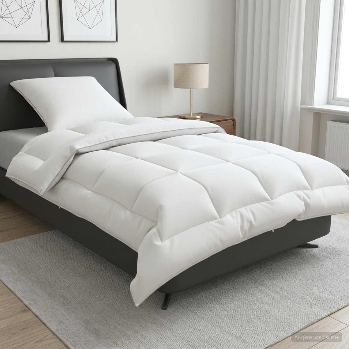 Vidaxl dekbed en kussen set 2 st 150x200 cm 4 seizoenen 220 gsm wol