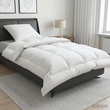 Vidaxl dekbed en kussen set 2 st 135x200 cm 4 seizoenen 350 gsm wol