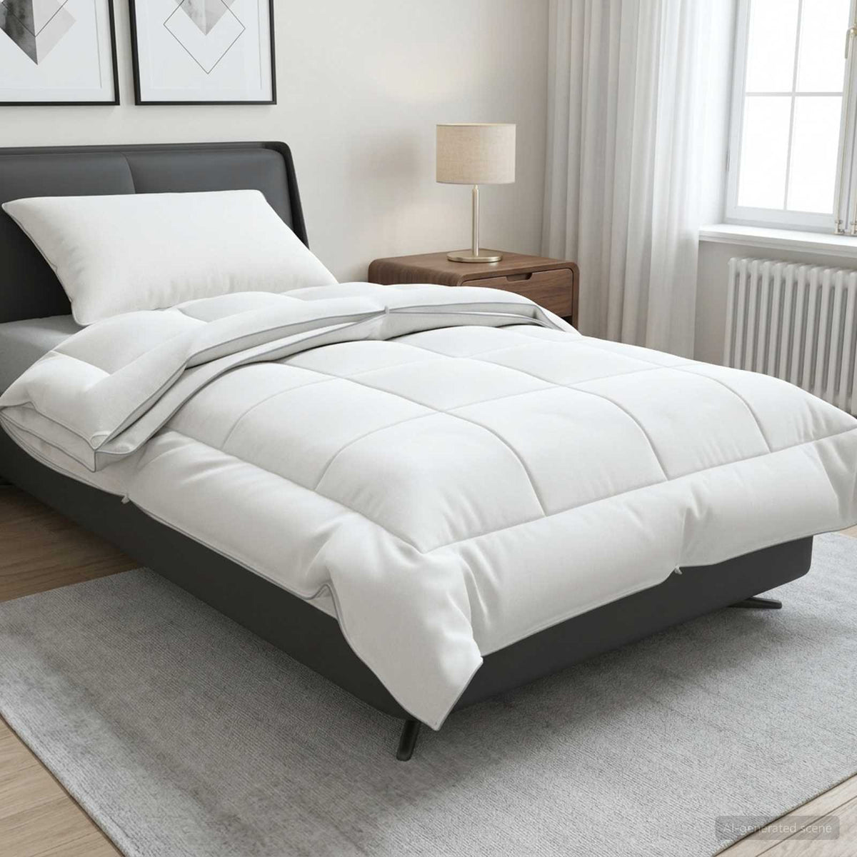 Vidaxl dekbed en kussen set 2 st 155x200 cm 4 seizoenen 140+220 gsm