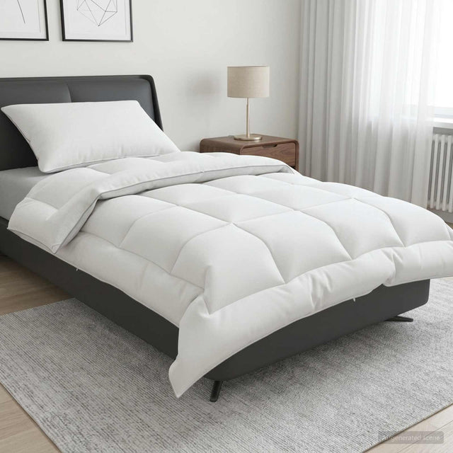 Vidaxl dekbed en kussen set 2 st 140x200 cm winter 450 gsm wol wit
