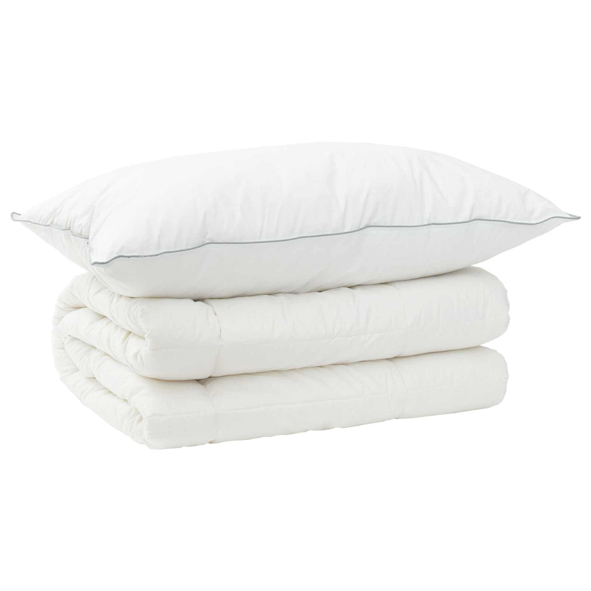 Vidaxl dekbed en kussen set 2 st 140x200 cm winter 450 gsm wol wit