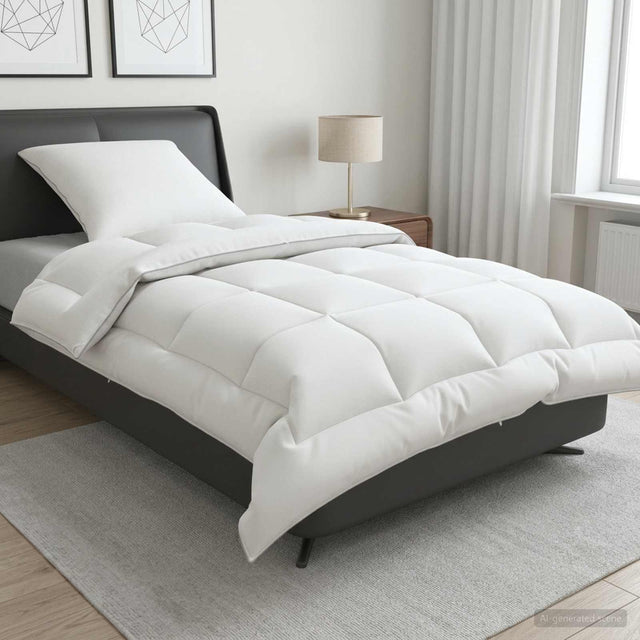 Vidaxl dekbed en kussen set 2 st 140x200 cm winter 450 gsm wol wit