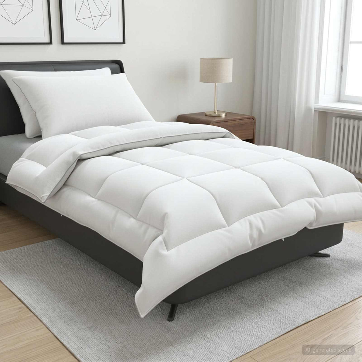 Vidaxl dekbed en kussen set 3 st 155x220 cm 4 seizoenen 220 gsm wol