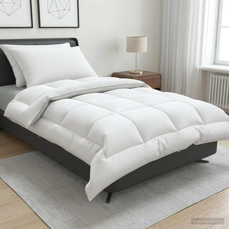 Vidaxl dekbed en kussen set 3 st 155x220 cm 4 seizoenen 350 gsm wol