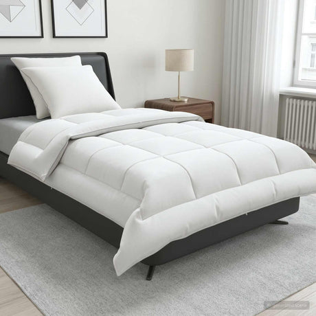 Vidaxl dekbed en kussen set 3 st 140x220 cm zomer 200 gsm wol wit