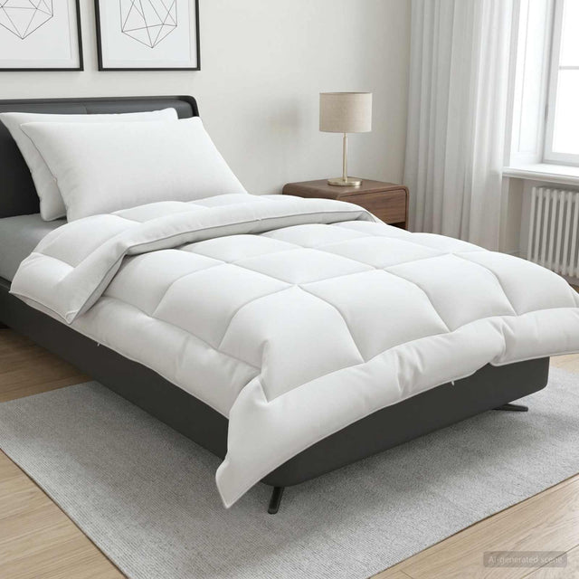 Vidaxl dekbed en kussen set 3 st 135x220 cm winter 450 gsm wol wit