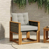 Vidaxl outdoor middle sofa massief acaciahout en textilene