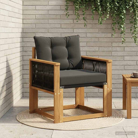 Vidaxl buiten midden sofa massief acaciahout en textilene naturel