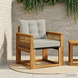 Vidaxl outdoor middle sofa massief acaciahout en textilene