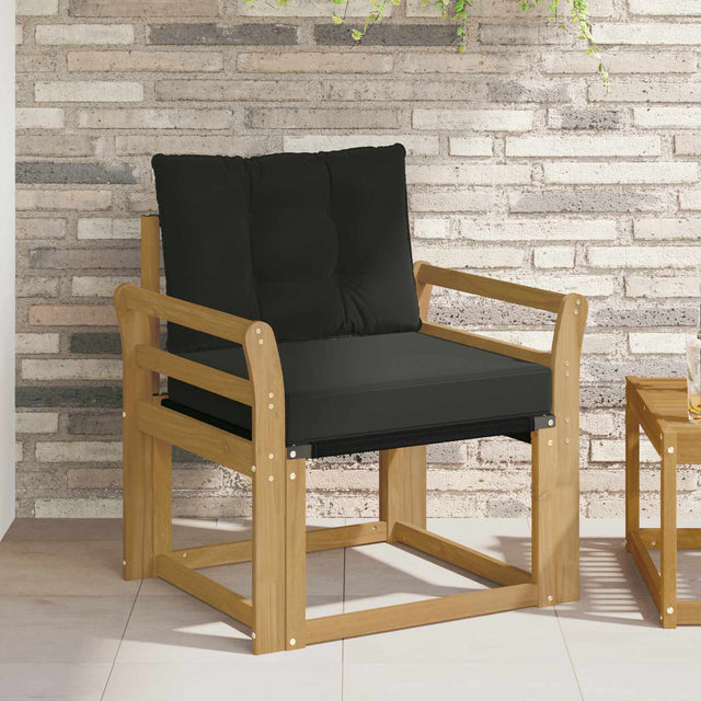 Vidaxl tuinbank massief acaciahout en textilene wit 63 x 75,5 x 73 cm