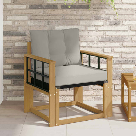 Vidaxl tuinbank massief acaciahout en textilene wit 63 x 71 x 73 cm