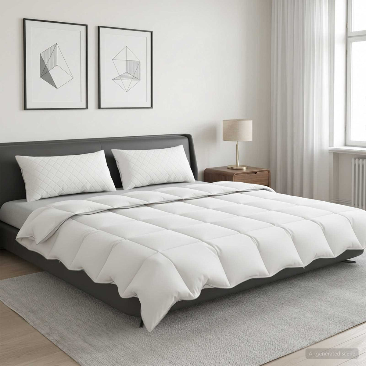 Vidaxl dekbed fulda 240 x 260 cm zomer 100 gsm 90% gansendons wit