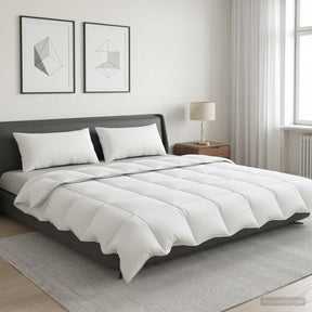Vidaxl dekbed fulda 240 x 260 cm zomer 100 gsm 90% gansendons wit