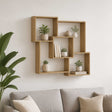 Vidaxl wandplank artisanaal eiken 98 x 17 x 91 cm bewerkt hout