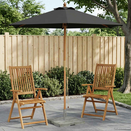 Vidaxl tuinparasol ø 210 x 237 cm massief eucalyptushout antraciet
