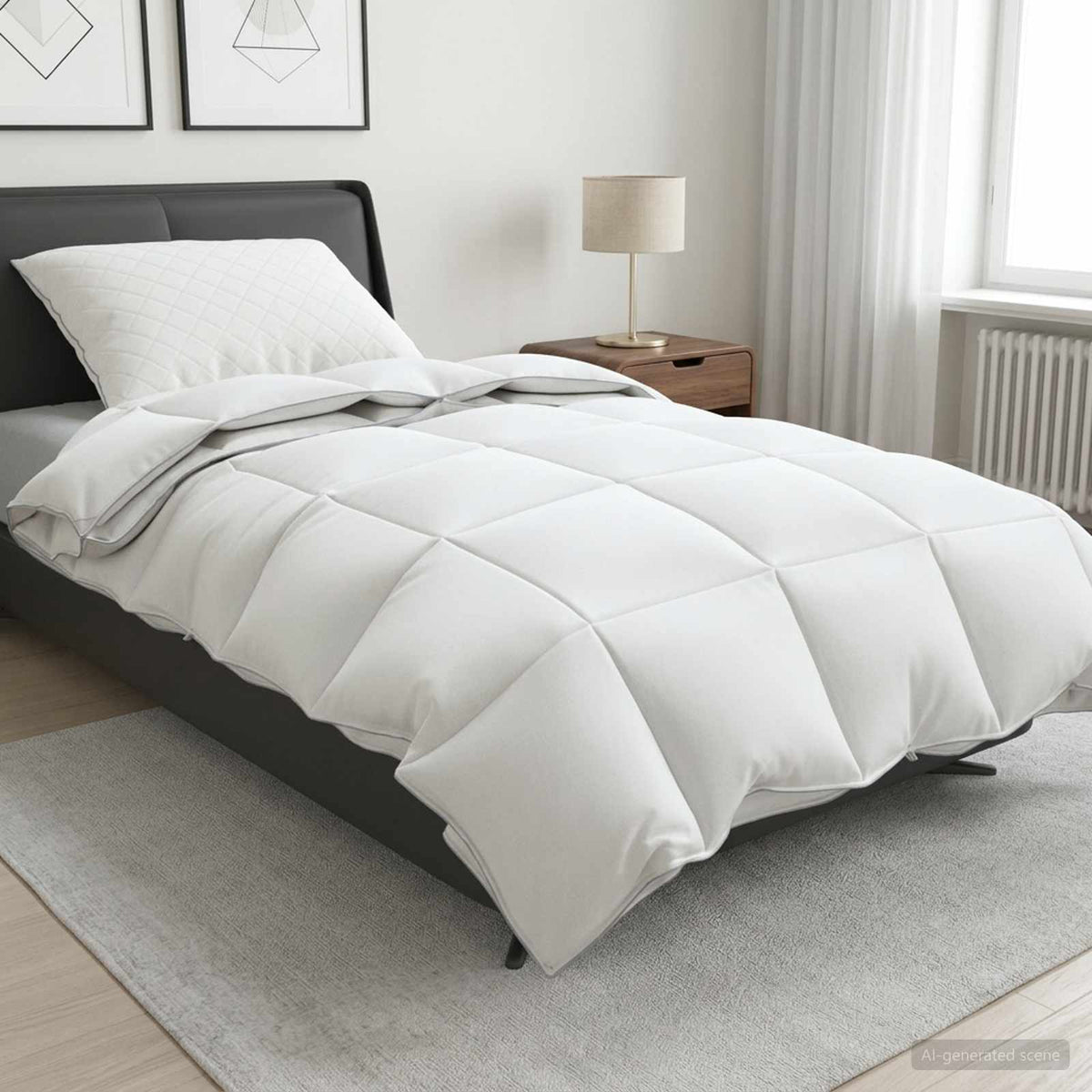 Vidaxl 90% ganzen dons dekbedset fulda 2 st 137 x 200 cm 310 gsm wit
