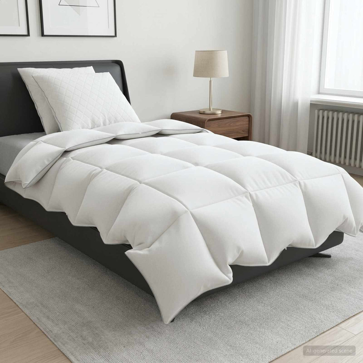 Vidaxl 90% ganzen dons dekbedset fulda 3 st 155 x 220 cm 210 gsm wit