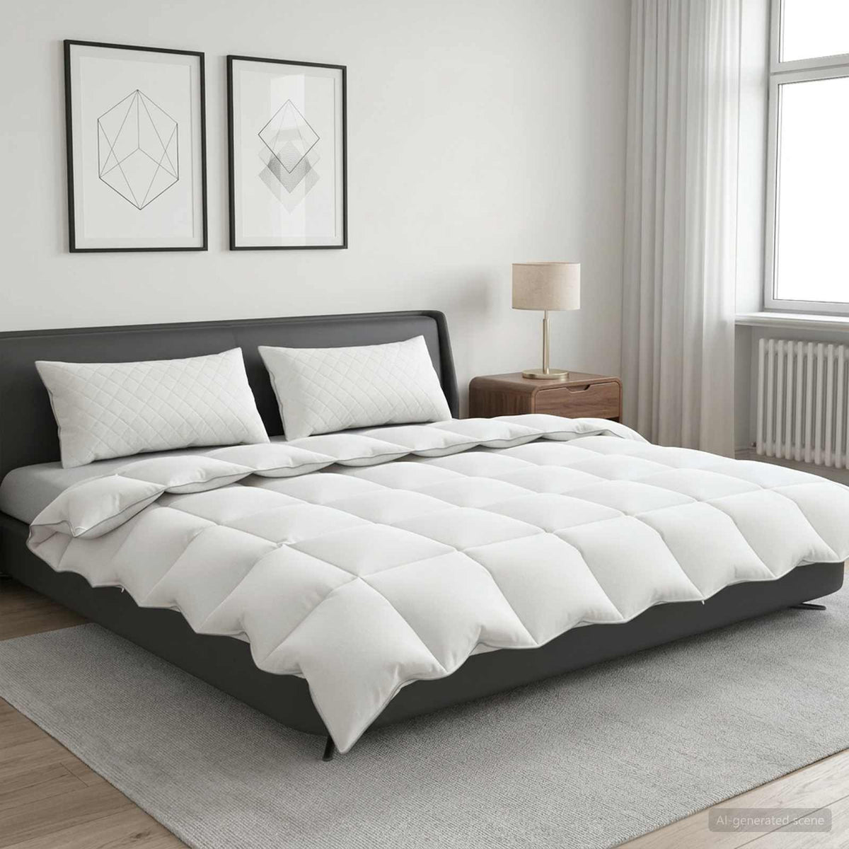 Vidaxl 90% ganzen dons dekbedset fulda 3 st 220 x 240 cm 210 gsm wit