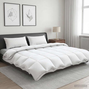 Vidaxl 90% ganzen dons dekbedset fulda 3 st 240 x 260 cm 310 gsm wit