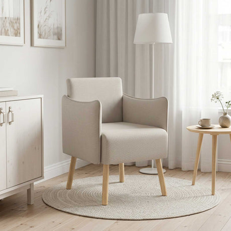 Vidaxl accentstoel havermout korrelige velvet