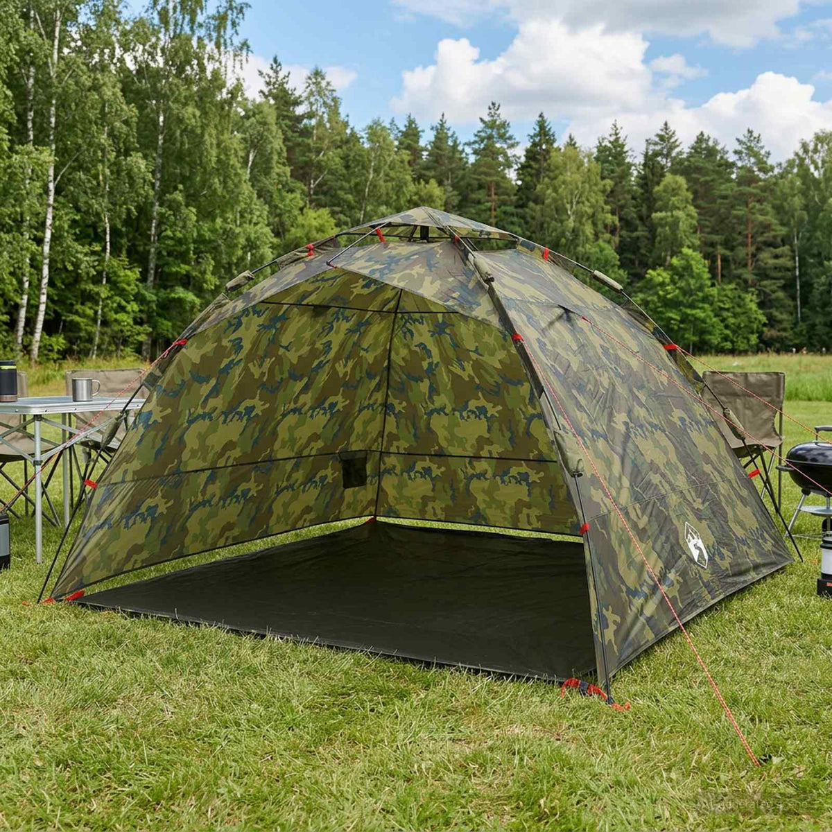Vidaxl vis tent snelle vrijgave 4-persoons lichte camouflage