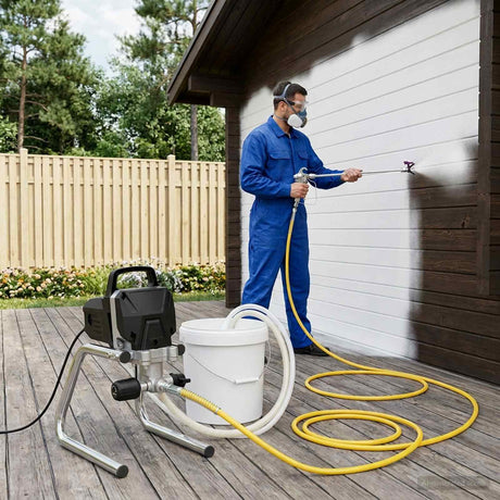 Vidaxl airless verfspuit 10 m spuitslang 220v 2l min 227 bar zwart