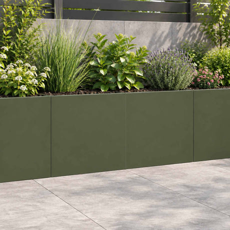 Vidaxl keerwand 2 st 40 x 12 x 40 cm staal olijfgroen