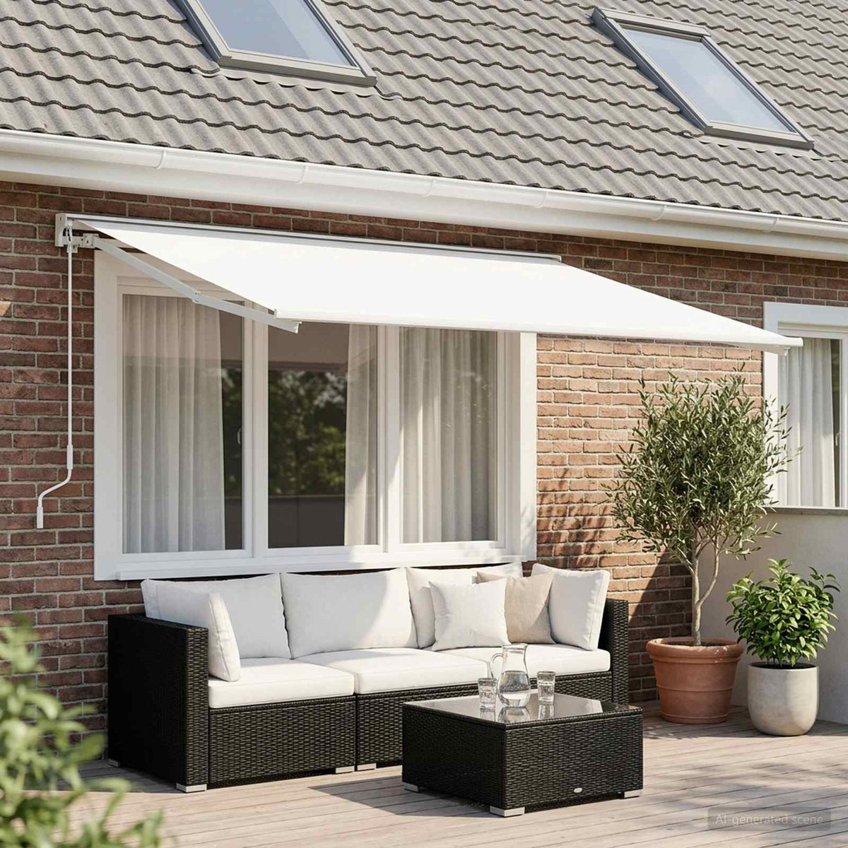 Vidaxl vervangingsdoek voor zonnescherm wit 300 x 250 cm polyester