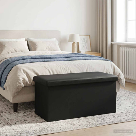 Vidaxl vouwbare opbergbank zwart 180 kg 80 l 77 x 38 x 38 cm pvc