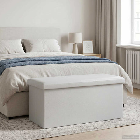 Vidaxl vouwbare opbergbank wit 180 kg 80 l 77 x 38 x 38 cm pvc