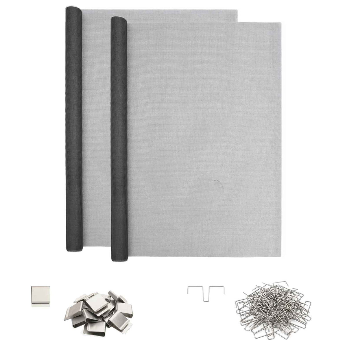 Vidaxl lichtschachtdeksel met clips 2 st 70 x 130 cm glasvezel grijs