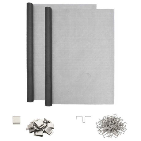 Vidaxl lichtschachtdeksel met clips 2 st 70 x 130 cm glasvezel grijs