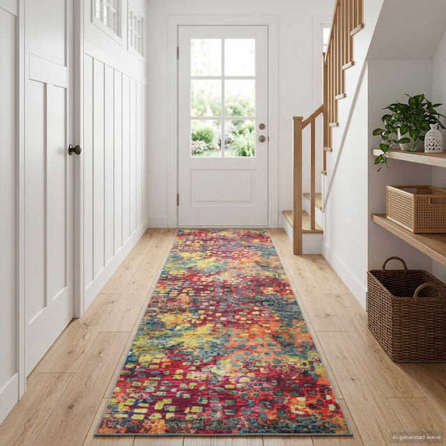 Vidaxl vloerkleedloper lesaka kleurrijk 100 x 300 cm diamantvelours