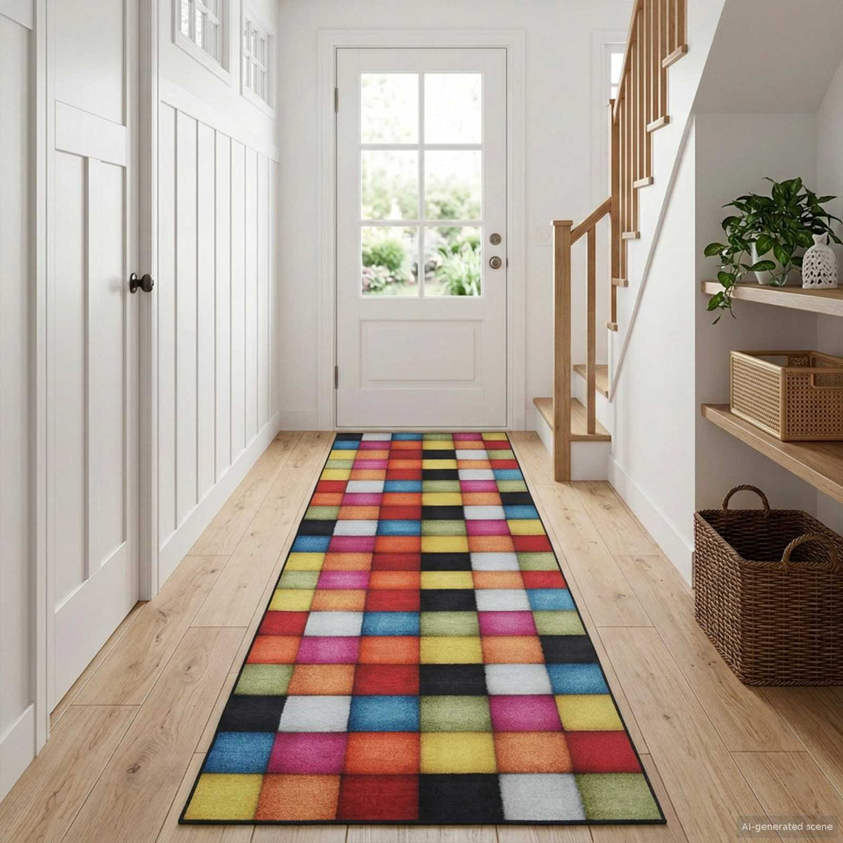Vidaxl vloerkleedloper lesaka kleurrijk 50 x 350 cm diamantvelours