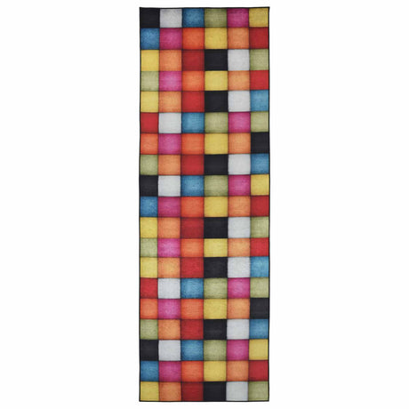 Vidaxl vloerkleedloper lesaka kleurrijk 100 x 250 cm diamantvelours