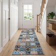 Vidaxl vloerkleedloper oriz 1150 gsm blauw 100% polyestervilt