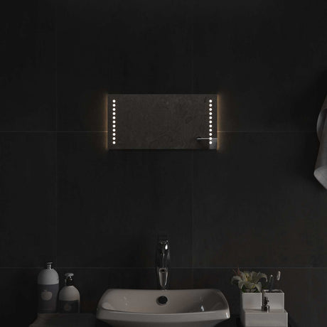 Vidaxl led badkamer spiegel doorzichtig 40 x 20 cm gehard glas