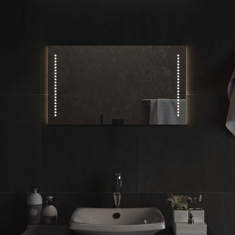 Vidaxl led badkamer spiegel doorzichtig 70 x 40 cm gehard glas