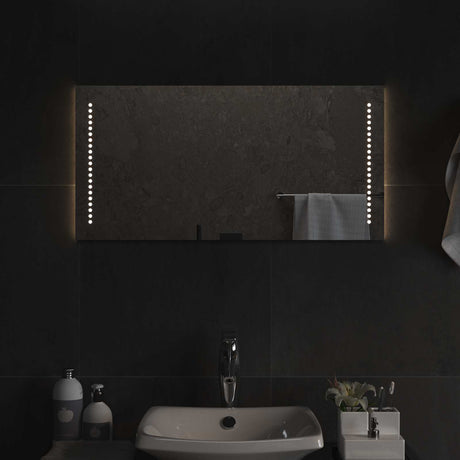 Vidaxl led badkamer spiegel doorzichtig 80 x 40 cm gehard glas