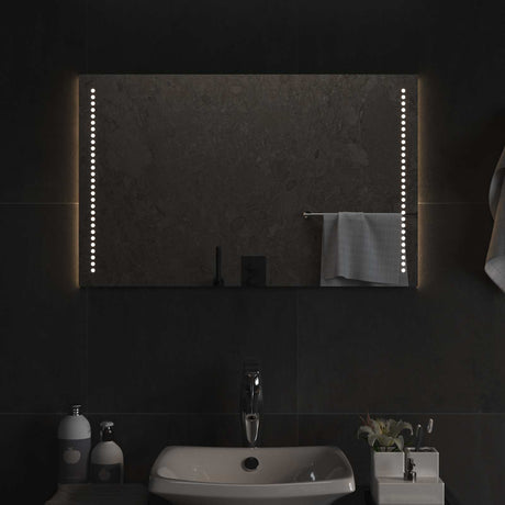 Vidaxl led badkamer spiegel doorzichtig 80 x 50 cm gehard glas