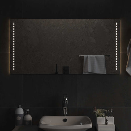 Vidaxl led badkamer spiegel doorzichtig 100 x 50 cm gehard glas
