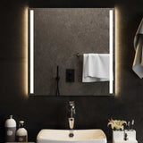 Vidaxl led badkamer spiegel transparant 60 x 60 cm gehard glas