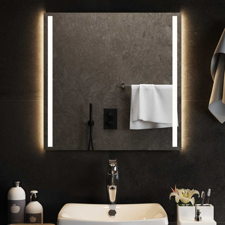 Vidaxl led badkamer spiegel transparant 60 x 60 cm gehard glas