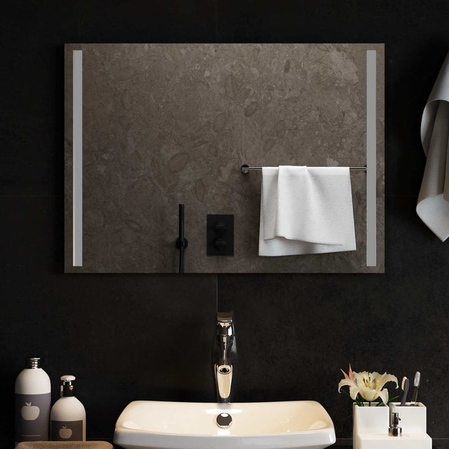 Vidaxl led badkamer spiegel transparant 70 x 50 cm gehard glas