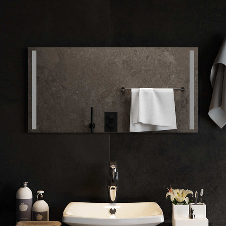 Vidaxl led badkamer spiegel transparant 80 x 40 cm gehard glas